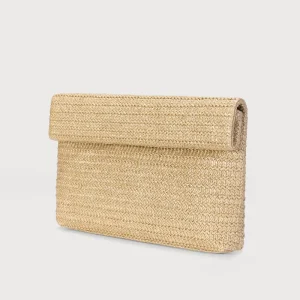 New Summer Straw Woven Clutch Bag with Zipper Closure Fashionable Women’s Handbag
