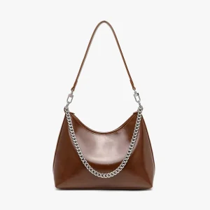New Summer Versatile Chain Shoulder Bag Women Commuting Fashionable Simple High Quality Crossbody Bag Zipper Closure