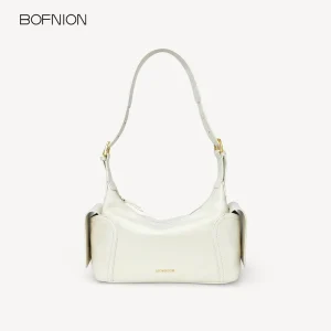 New Top Cowhide Retro One-Shoulder Hobo Crossbody Bag for Women Lightweight Durable Soft with Zipper Closure up 1L Capacity