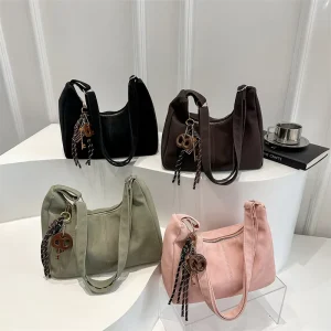 New Trend Women’s PU Hobo Messenger Bag Large Capacity Lightweight Waterproof Shoulder Crossbody Bags Commute Shopping