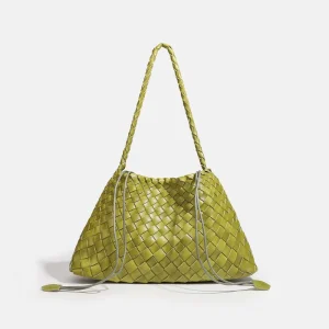 New Trending Ins Style PU Material Underarm Purse Handwoven Women’s Bags With Drawstring Shoulder Handheld Bags