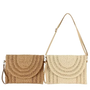 New Trending Luxury Famous Brand DesignerDropshipping Fashionable Versatile Small Crossbody Bag Woven Paper Rope Magnetic