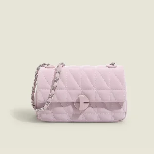 New Trendy PU Leather Geiger Chain Fashion Women Crossbody High Quality Square Single Strap Waterproof Bag for Ladies