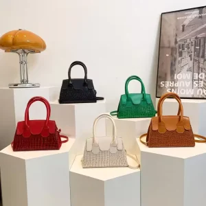 New Woman Handbag Crocodile Stripe PU Leather Mini Crossbody Bag Bolsas Designer Sacos De Ombro De Luxo Feminino Bag Satchel