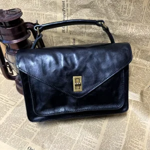 New Women Crossbody Bag Niche Cowhide Messenger Bag Retro Genuine Leather Handbag Shoulder Purse for Ladies
