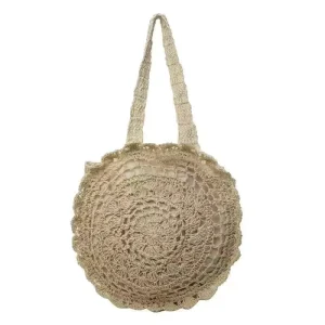 New Women’s Fashion Woven Straw Single shoulder Bag Solid Color Portable Suitable for Summer Vacation and Beach