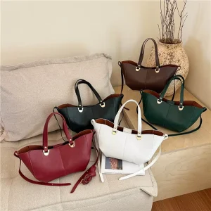 New Women’s Large Capacity Tote Bag PU Leather Handbag with Shoulder Strap Fashion Work Daily Use Crossbody Bag