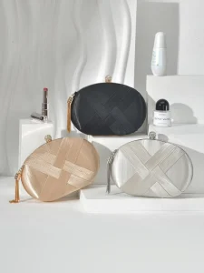 New Woven Clutch Bag for Women Oval Fashion Tassel Clutch Bag for Parties and Weddings Elegant Evening Bags