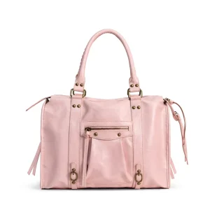 NewStyle PU Distressed Textured Zipper Handbag Tassels Studs Large Capacity Shoulder Underarm Tote Bag Versatile