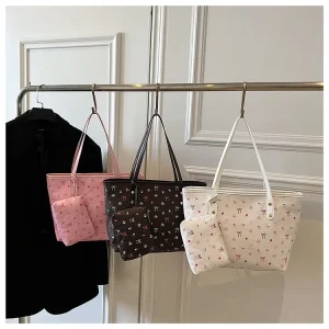 Niche Design Women’s Tote Bag Large Capacity Underarm Waterproof Shoulder Bag Zipper Closure Tote Bag