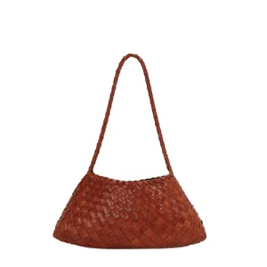 Niche Vintage High End Handmade Woven Women Bag Underarm Shoulder Fashion Versatile Top Handle Market Basket Purse
