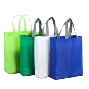Non Woven Fabric Reusable Silk Screen Printed Tote Bag Customizable Eco Friendly Recyclable Button Closure Supermarket Packing