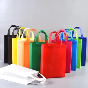 Non-Woven Fabric Reusable Silk Screen Printed Tote Bag Customizable Eco-Friendly Recyclable Button Closure Supermarket Packing