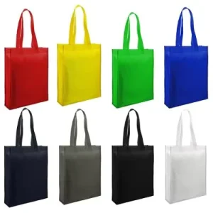Non-Woven Fabric Reusable Tote Bag Customizable Eco-Friendly Recyclable Screen Printed Button Closure Custom Supermarket Grocery