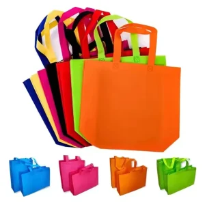 Non-Woven Fabric Reusable Tote Bag Customizable Eco-Friendly Recyclable Screen Printed Button Closure Gift Handle Coffee Clothes