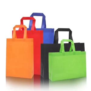 Non-Woven Fabric Tote Bag Customizable Logo Eco-Friendly Recyclable Button Closure Custom Packaging Solid Color