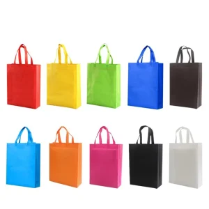 Non-Woven Fabric Tote Bag Customizable Logo Eco-Friendly Recyclable Button Closure Custom Packaging Solid Color Gift Supermarket