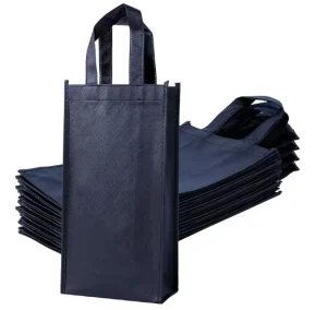Non-Woven Fabric With Handle Wine Tote Bags for Halloween Reusable Double Bottle Gift Bags Party Wedding