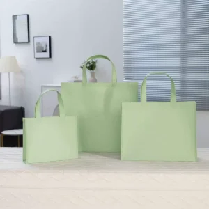 Non Woven Shopping Tote Bags Custom Eco friendly Durable Foldable Bags with Contrast Handles for Mall Shopping Corporate Swag