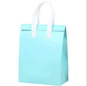 Non Woven Thermal Insulated Tote Bag with Aluminum Film Letter Pattern for Fresh Coffee Cake and Cool Foods Delivery