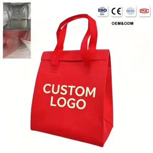 Non woven Custom Logo Insulated Food Delivery Bag Reusable Thermal Tote Eco Friendly