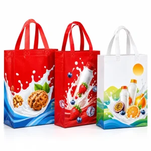Non-woven Spunbond Beverage Tote Bag with Hand Length Handle Custom Logo Screen Printed Film Thick Eco-Friendly Packaging