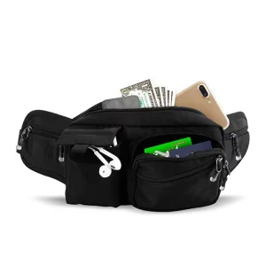 Nylon Multi Functional Casual Mini Crossbody Bag Waterproof Sport Waist Bag With Zipper Closure