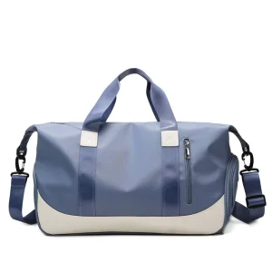 Nylon Zipper Sports Gym Fitness Training Yoga Duffel Tote Travel Handbag Large Capacity Custom Unisex Shoulder Bag