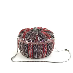 OC3686 Luxury Floral Rhinestone and Crystal Evening Clutch with Detachable Chain and Magnetic Clasp for Wedding Party and Prom