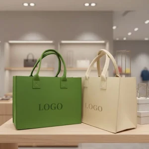 ODM Factory Price Modern Daily Life Durable Custom Logo Unisex Casual Tote Bag Two Shoulder Straps Eco-Friendly Felt Portable