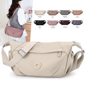 ODM New Style Women’s Nylon Shoulder Bag Travel and Business Messenger Handbag with Zipper Closure Waterproof