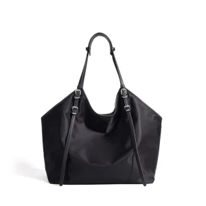 ODM OEM Custom New Fashion High End Large Capacity Nylon Underarm Shoulder Bag Women’s Super Soft Tie Up Closure Tote Bag