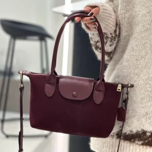 ODM OEM Custom New Trend Cowhide Genuine Leather Suede Fashionable Single Cover Closure Shoulder Bag For Women
