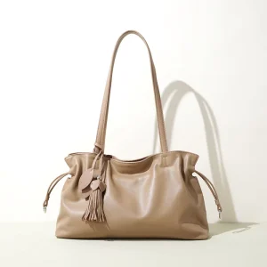ODM OEM Fall Winter Genuine Leather Cloud Bag Retro Simple Shoulder Bag Unique Tote Bag Women’s Handbag