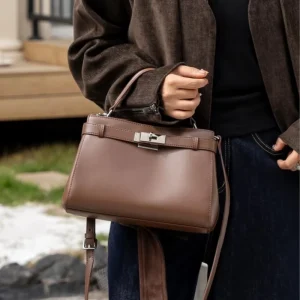 ODM&OEM Factory Manufacturer Genuine Leather Vintage Handheld Fashion Small Square Bag Shoulder Bag and Women Handbag
