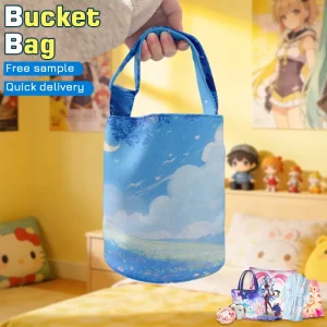OEM Custom Bucket Bag Anime Print Crossbody Handbag Large Capacity Outing Handbag Cartoon Graffiti Bucket Bag