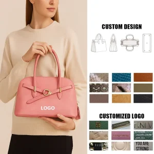 OEM Custom Logo Genuine Leather Tote Bags Durable PU Handbag Purse Fashion Shell Shape Satchel Bag for Women Manufacturer