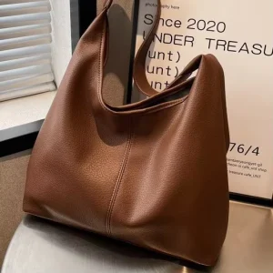 OEM Faux Suede Water Resistant Hobo Bags for Women Soft Retro Shoulder Bag Cosmetic Pouch Slouchy Tote Bag Open Customized Logo