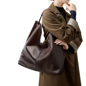 OEM Faux Suede Water Resistant Solid Color Hobo Bags Women Soft Retro Shoulder Bag Cosmetic Pouch Slouchy Tote Bag Open
