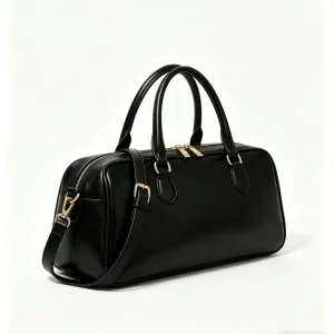 OEM ODM PU Leather Boston Handbags With Detachable Strap Custom Logo