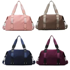 OEM Women Oxford Foldable Crossbody Travel Bag Waterproof Large Capacity Trolley Case Short Trip Luggage Dry Wet Separation