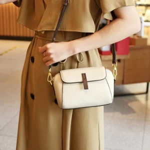 OEM Women’s Casual Tote Bags with Zipper Closure Genuine Leather Luxury Handbags for Daily Commuting