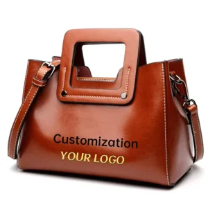 OEM Women’s Fashion New Design Cowhide Leather Tote Bags Single Handle Summer Winter Handbags