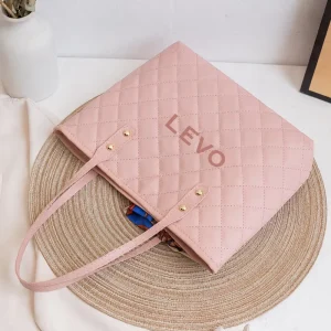 Optimized Title Aesthetic Simple Quilted PU Tote Bag for Women Trendy Embroidered Shoulder Bag with Scarf Large Capacity