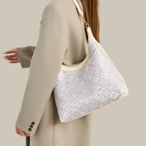 Oriental Aesthetics Ethnic Style Handbag Soft Tote Bag Light Luxury Women’s Square Shape Brocade Fashion Shoulder Bag