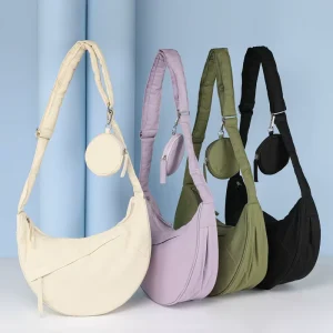 Original Design Hobo Bag for Women and Men Crescent Crossbody Small Backpack Nylon Dumpling Bag With Adjustable Strap Purse