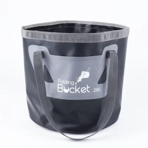 Outdoor 500D PVC Folding 20L Round Bucket Storage Bag Travel Water Carrying Storage Bucket Garden