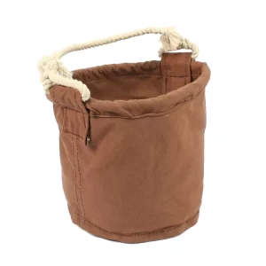 Outdoor Camping Bucket Bag with Rope Handle Canvas Round Bucket