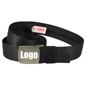 Outdoor Raining Security Travel Secret Container Hidden Pocket Metal Buckle Casual High Quality Waist Fabric Nylon Money Belt