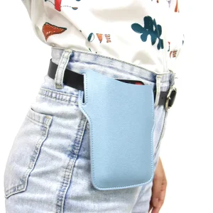Outdoor Sports Portable PU Waist Bag Small Storage Mobile Phone Tool Bag Waterproof Feature Wearing Belt Waist Bag